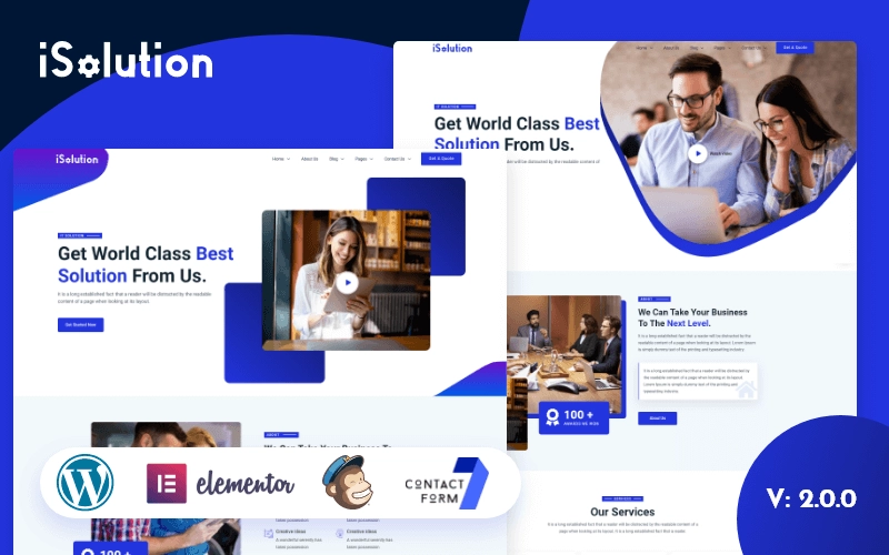 iSolution IT Solution IT Services Technology WordPress Theme 2.0.0 GPL Theme