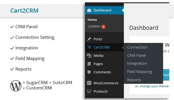 Cart2CRM Woocommerce and SugarCRM integration 16.0 GPL Plugins