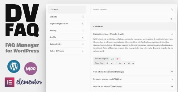 DV FAQ Advanced WordPress FAQ Plugin 1.3.2 GPL Plugins