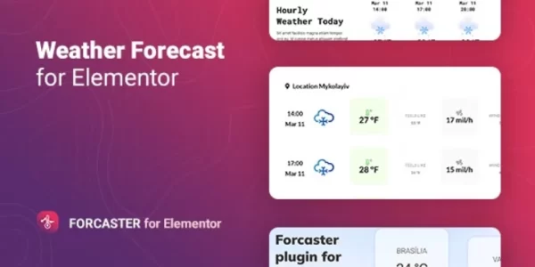 Forcaster Weather Forecast for Elementor 1.0.7 GPL Plugins