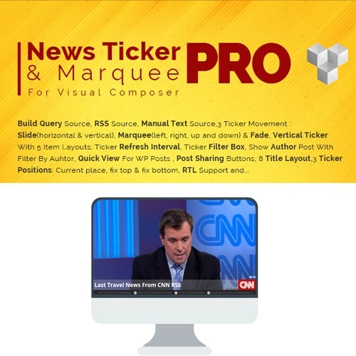 Pro News Ticker Marquee for WPBakery Page Bilder : Display Post, Custom Post, RSS WooCommerce 1.3.3 GPL Plugins
