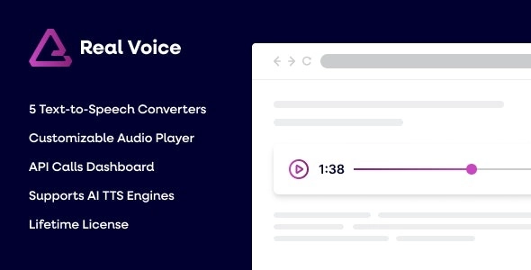 Real Voice AI Text to Speech Plugin for WordPress 1.22 GPL Plugins