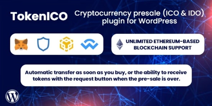 TokenICO Cryptocurrency presale (ICO IDO) plugin for WordPress 1.1.3 GPL Plugins