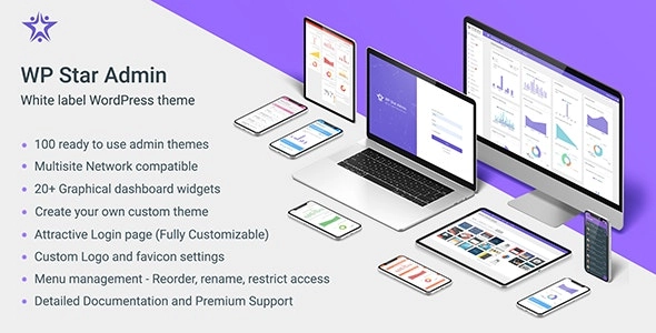 WP Star White Label WordPress Admin Theme 1.3 GPL Plugins