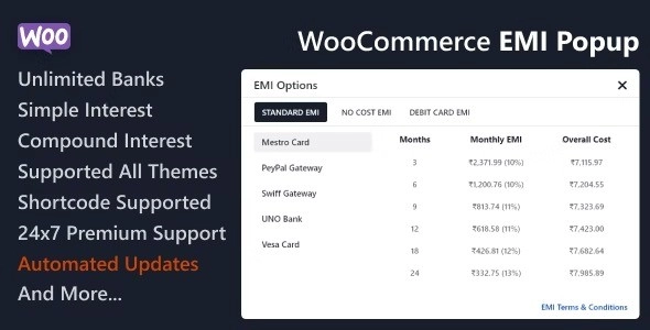 WooCommerce EMI Popup 1.6.0 GPL Plugins
