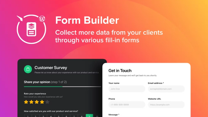 WordPress Form Builder Plugin 1.5.1 GPL Plugins